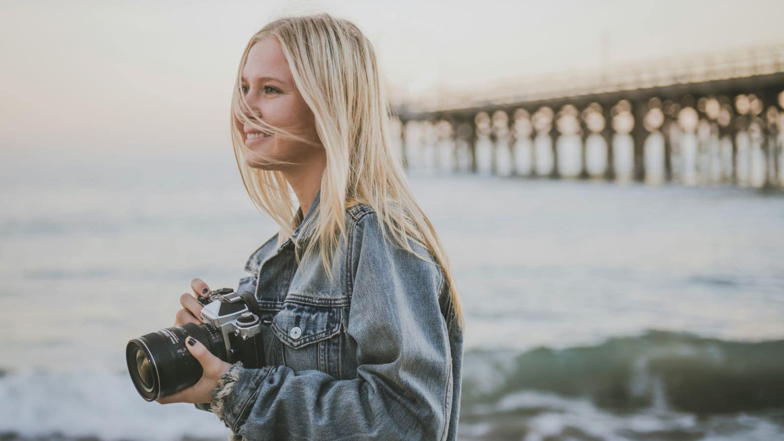 Photographer on beach