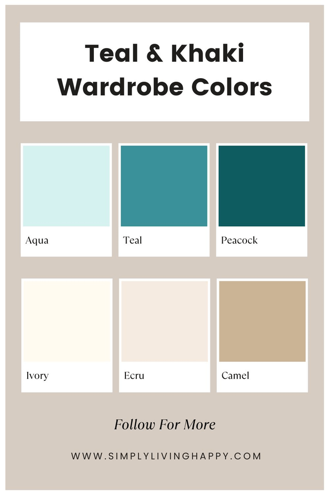 What Color Shirt Goes with Khaki Pants? Get the Best Outfit Ideas Here Aegean teal color palette